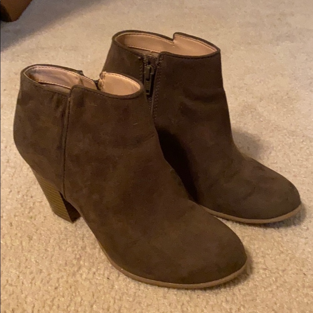 Olive green booties